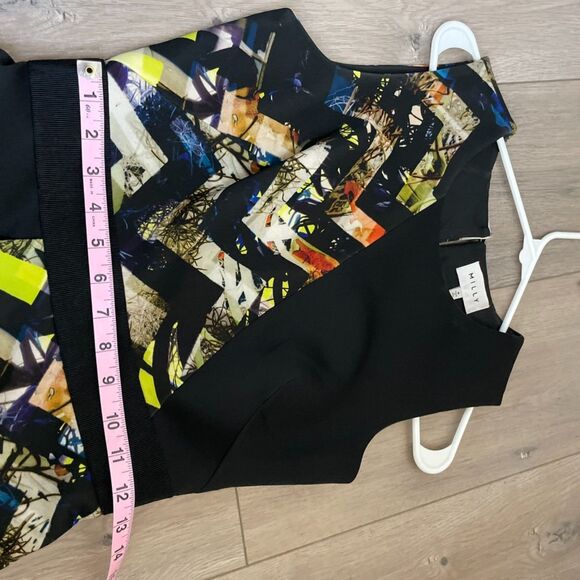 Milly Zig Zag Asymmetrical Print Dress size 4 - Picture 9 of 10